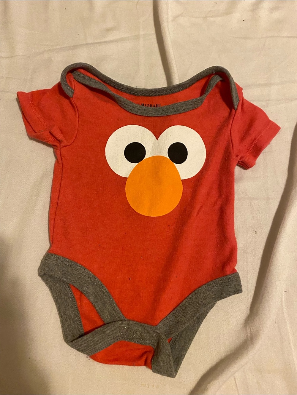Isaac Mizrahi Red Baby Bodysuit with Playful Face